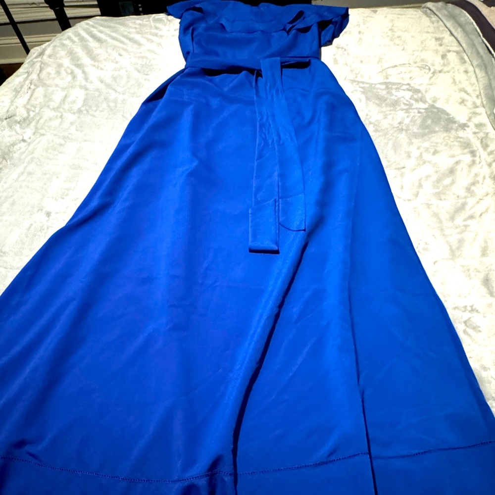 BANANA REPUBLIC One-Shoulder Blue Maxi Dress Size Medium NWT